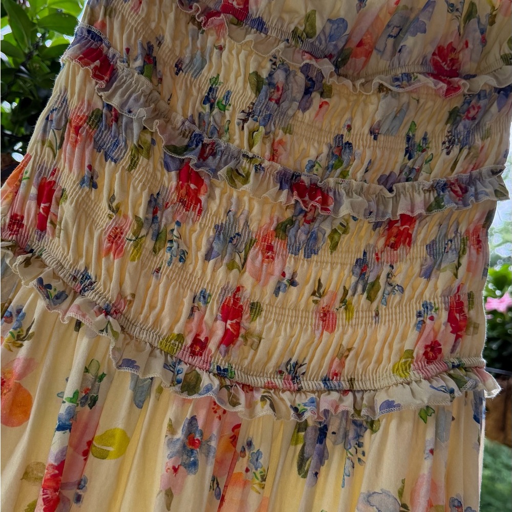 Petal & Pup Yellow Floral Midi Dress - Picture 7 of 9